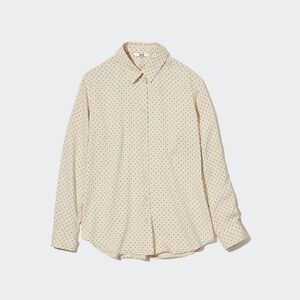 Uniqlo Rayon Printed Long-Sleeve Blouse